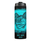 Bouteilles Isothermes Angel Eros en amour, design noir et vert (Devant)