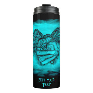 Bouteilles Isothermes Angel Eros en amour, design noir et vert