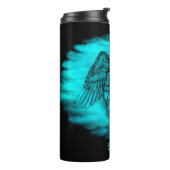 Bouteilles Isothermes Angel Eros en amour, design noir et vert (Tourné sur la gauche)