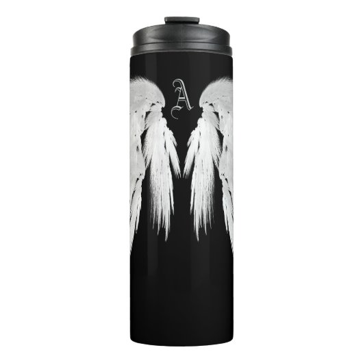 Bouteilles Isothermes ANGEL WINGS Black Custom Monogramme (Devant)