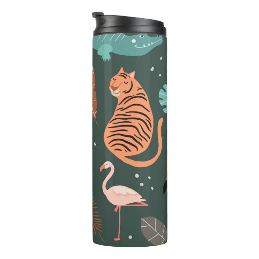 Bouteilles Isothermes Animaux exotiques : Motif Tropical foncé pour enfa (Tourné sur la droite)