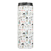 Bouteilles Isothermes Animaux mignons de région boisée et motif indien (Dos)