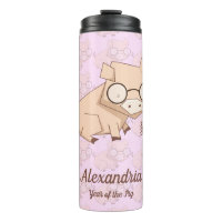 Année chinoise rose caricature du porc