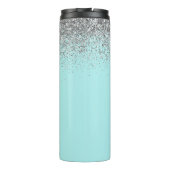 Bouteilles Isothermes Aqua bleu Turquoise Parties scintillant argent Mon (Dos)
