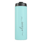 Bouteilles Isothermes Aqua Blue Turquoise Moderne Script Girl Monogramme (Devant)
