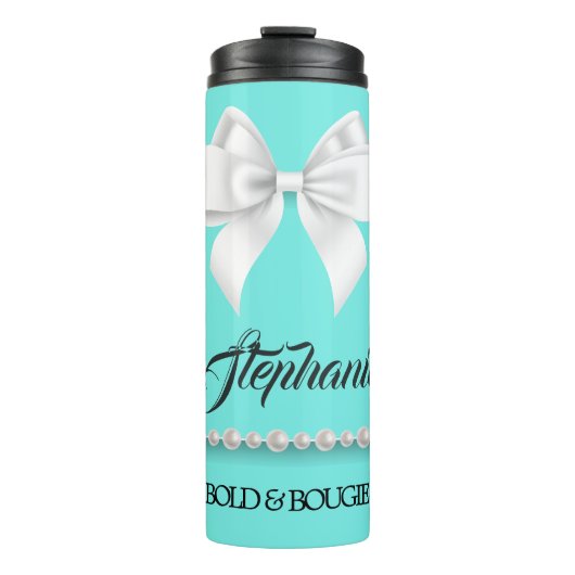 Bouteilles Isothermes Aqua Elegant Tiffany Pearls Girly Fancy Bougie (Devant)