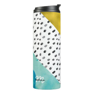 Bouteilles Isothermes Aqua et Gold Mélange Média Monogrammé