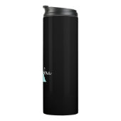 Bouteilles Isothermes Aqua Teal Blue Script Girly Monogram (Tourné sur la droite)