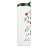 Bouteilles Isothermes Aquarelle Aquarelle Rose Feuilles verts Feuille (Tourné sur la gauche)