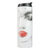 Bouteilles Isothermes Aquarelle Beauté : Illustration de portrait fémini (Tourné sur la gauche)