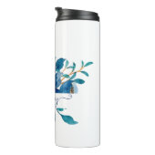 Bouteilles Isothermes Aquarelle bleu clair florale personnalisée (Tourné sur la droite)