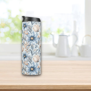 Bouteilles Isothermes Aquarelle botanique Bleu & Blush