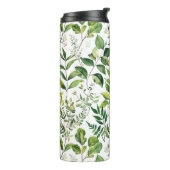 Bouteilles Isothermes Aquarelle Botanique Vert feuilles (Tourné sur la gauche)