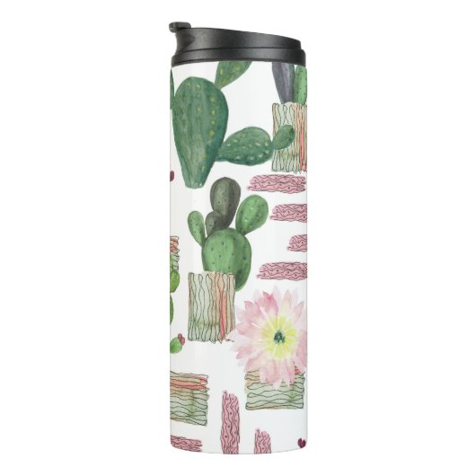 Bouteilles Isothermes Aquarelle Cactus Motif de peinture transparente (Tourné sur la droite)