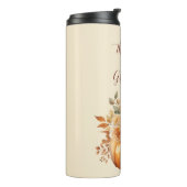 Bouteilles Isothermes Aquarelle Citrouille Floral Design- Thankful- (Tourné sur la gauche)