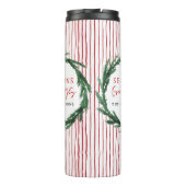 Bouteilles Isothermes Aquarelle couronne + rayures cadeau de Noël (Dos)