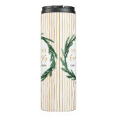 Bouteilles Isothermes Aquarelle couronne + rayures cadeau de Noël (Dos)