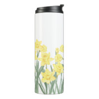 Aquarelle Daffodil Ditzy Motif Floral