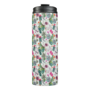 Bouteilles Isothermes Aquarelle de bois exotique Cactus et Motif succule