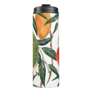 Bouteilles Isothermes Aquarelle de durian tropical, motif de mangue.