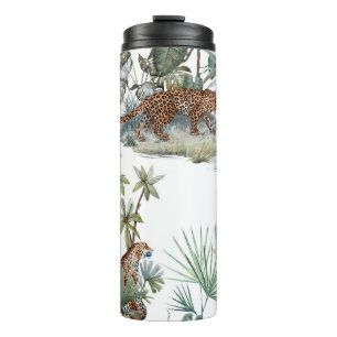 Bouteilles Isothermes Aquarelle de la jungle léopard Scène tropicale