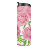 Bouteilles Isothermes Aquarelle de pivoines roses (Tourné sur la droite)