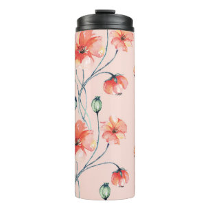Bouteilles Isothermes Aquarelle de Popy Orange : Design Vintage