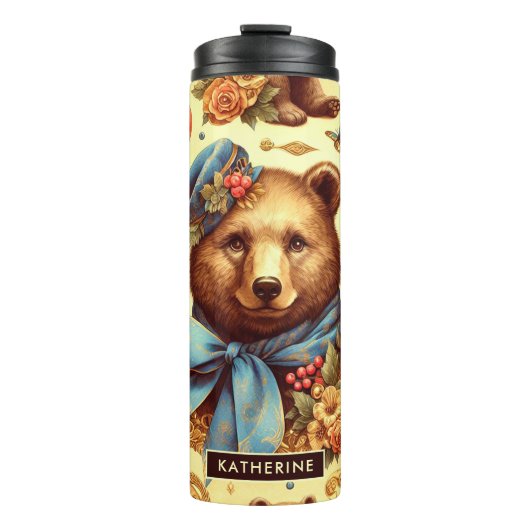 Bouteilles Isothermes Aquarelle d'ours Vintage (Devant)
