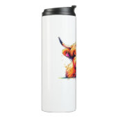 Bouteilles Isothermes Aquarelle écossaise Highland Cow Anniversaire Esse (Tourné sur la gauche)