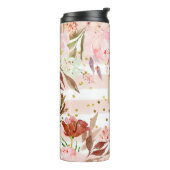 Bouteilles Isothermes Aquarelle et florale avec points d'or (Tourné sur la gauche)