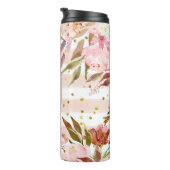 Bouteilles Isothermes Aquarelle et florale avec points d'or (Tourné sur la droite)