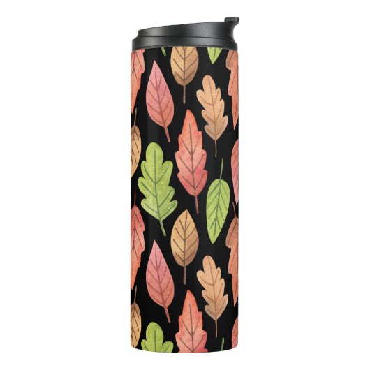 Bouteilles Isothermes Aquarelle feuilles d'automne : motif transparent (Tourné sur la gauche)