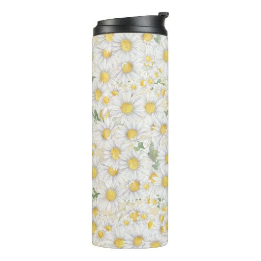 Bouteilles Isothermes aquarelle fleurs blanches motif (Tourné sur la gauche)