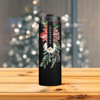 Aquarelle Floral Noël Poinsettia