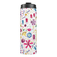 Aquarelle Florale Botanique Hérisson Motif