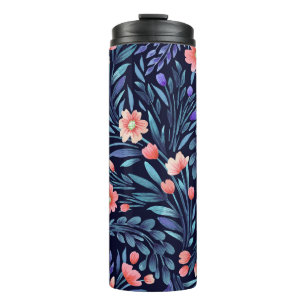 Bouteilles Isothermes Aquarelle florale, motif transparent, conception d