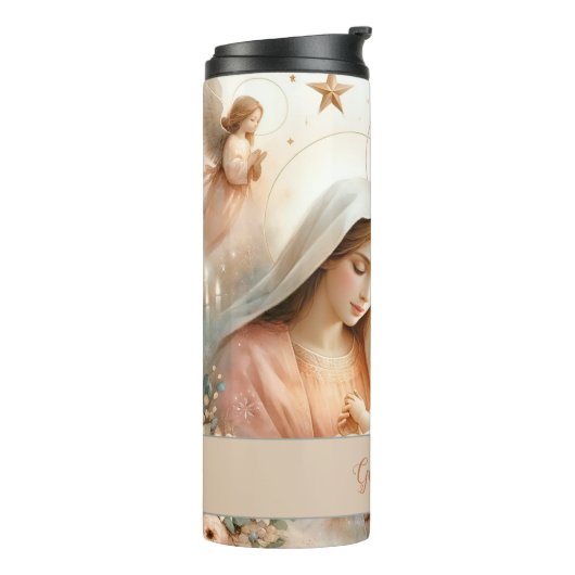 Bouteilles Isothermes Aquarelle florale personnalisée Bébé Jésus Nativit (Tourné sur la gauche)