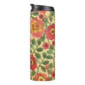 Bouteilles Isothermes Aquarelle florale rétro : Élégance intemporelle (Tourné sur la droite)