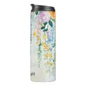 Bouteilles Isothermes Aquarelle Hanging Plantes avec fleurs (Tourné sur la droite)