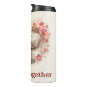 Bouteilles Isothermes Aquarelle Illustration de deux chats étourdissant (Tourné sur la droite)