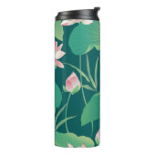 Bouteilles Isothermes Aquarelle lotus : fleurs vintages sans soudure. (Tourné sur la gauche)