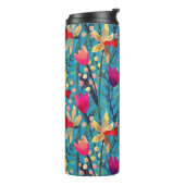 Bouteilles Isothermes Aquarelle Lumineuse : Design Floral Sans Maille. (Tourné sur la gauche)