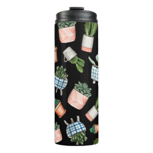 Bouteilles Isothermes Aquarelle maison plantes motif continu