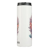 Bouteilles Isothermes Aquarelle mignonne Cheval rose Nom personnalisable (Dos)