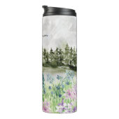 Bouteilles Isothermes Aquarelle monochrome bleu violet prairie (Tourné sur la droite)