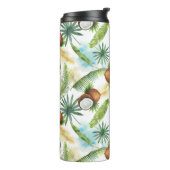 Bouteilles Isothermes Aquarelle Motif de noix de coco tropicale (Tourné sur la gauche)