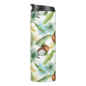 Bouteilles Isothermes Aquarelle Motif de noix de coco tropicale (Tourné sur la droite)