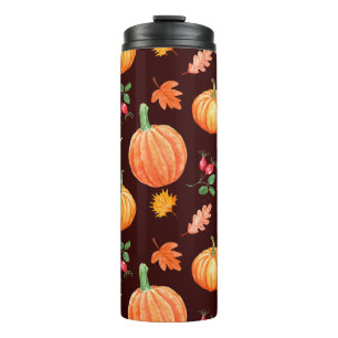 Bouteilles Isothermes Aquarelle Motif Floral Citrouille d'automne