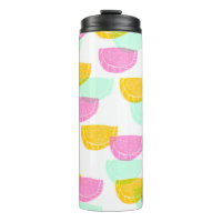 Aquarelle Motif Pastèque Rose Vert Jaune