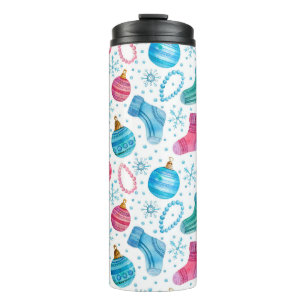 Bouteilles Isothermes Aquarelle motif sans couture avec le stock de Noël